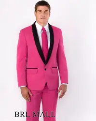 2020 новейший дизайн ярко-розовый мужской вечерний костюм жениха смокинги друзей жениха свадебный Блейзер Костюмы для лучшего человека