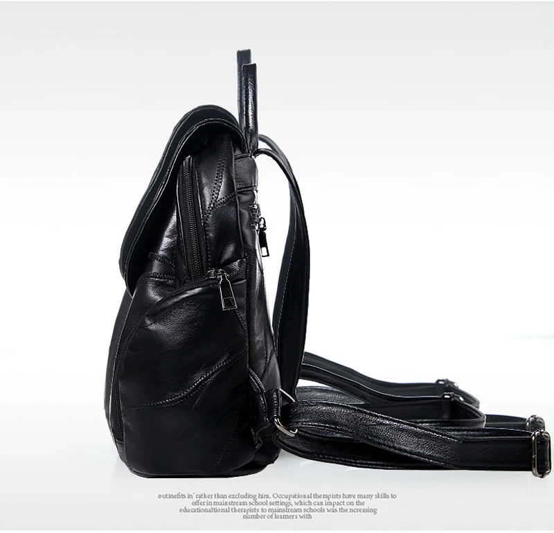 Couro de Pele de Carneiro Escolar para Adolescentes Mochila Feminina Bolsa Ombro 8 Cheap Mochilas