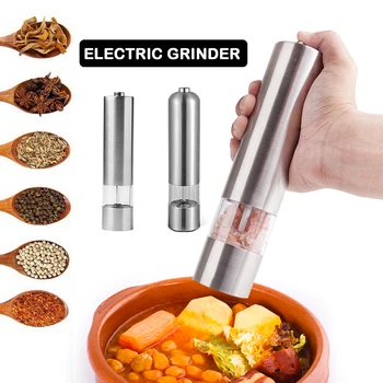 

Electric Automatic Mill Pepper And Salt Grinder Stainless Steel Spice Grain Mills Porcelain Grinding Core Mill Kitchen Tools