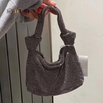 

Rhinestones Clutches Bling Design Hand Totes Evening Clutch Women Fashion Handbag Ladies Vintage Soft Dimond Hand Purse Bolsa