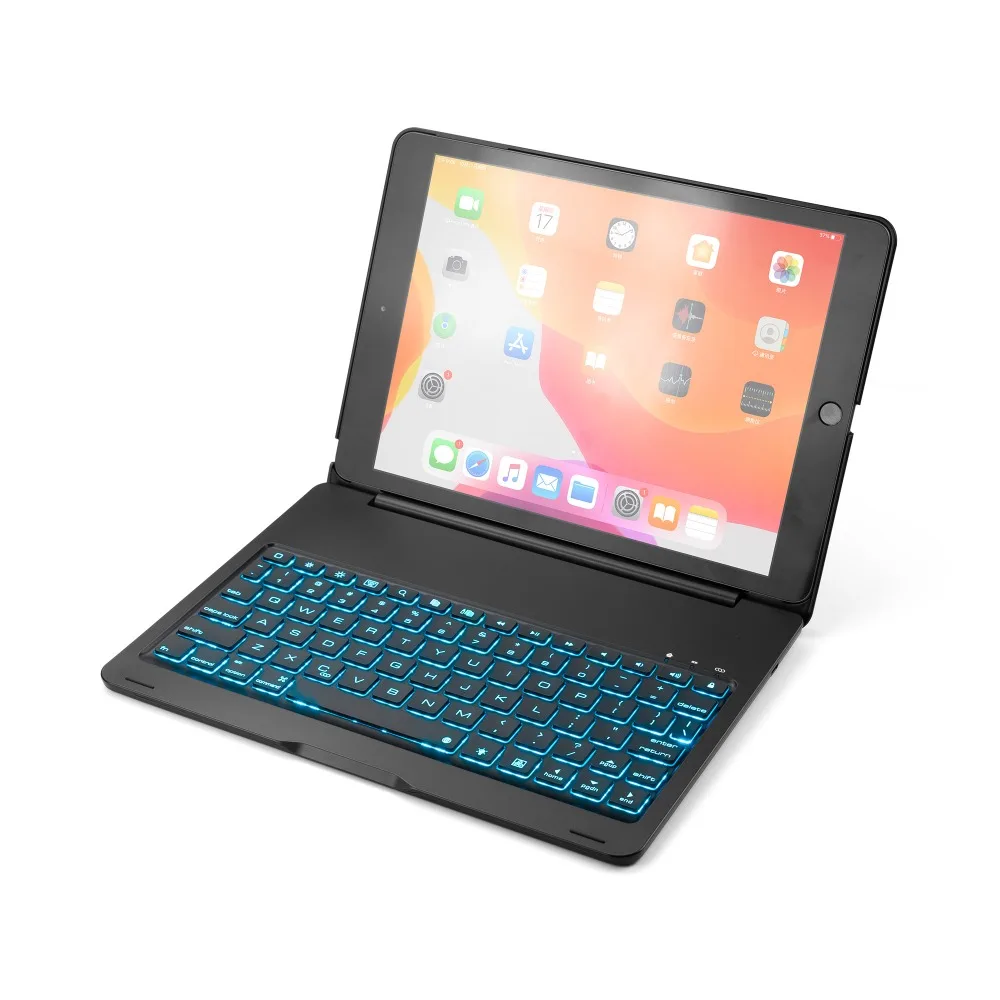 Чехол для iPad 10,2 с подсветкой и беспроводной Bluetooth клавиатурой, чехол для iPad 10,2 дюймов планшет из алюминиевого сплава+ стилус