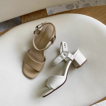 

2020 Genuine Leather Female women sandals Fashion high Heels Pumps Women Summer Newest Basic Party Shoes Woman Heel