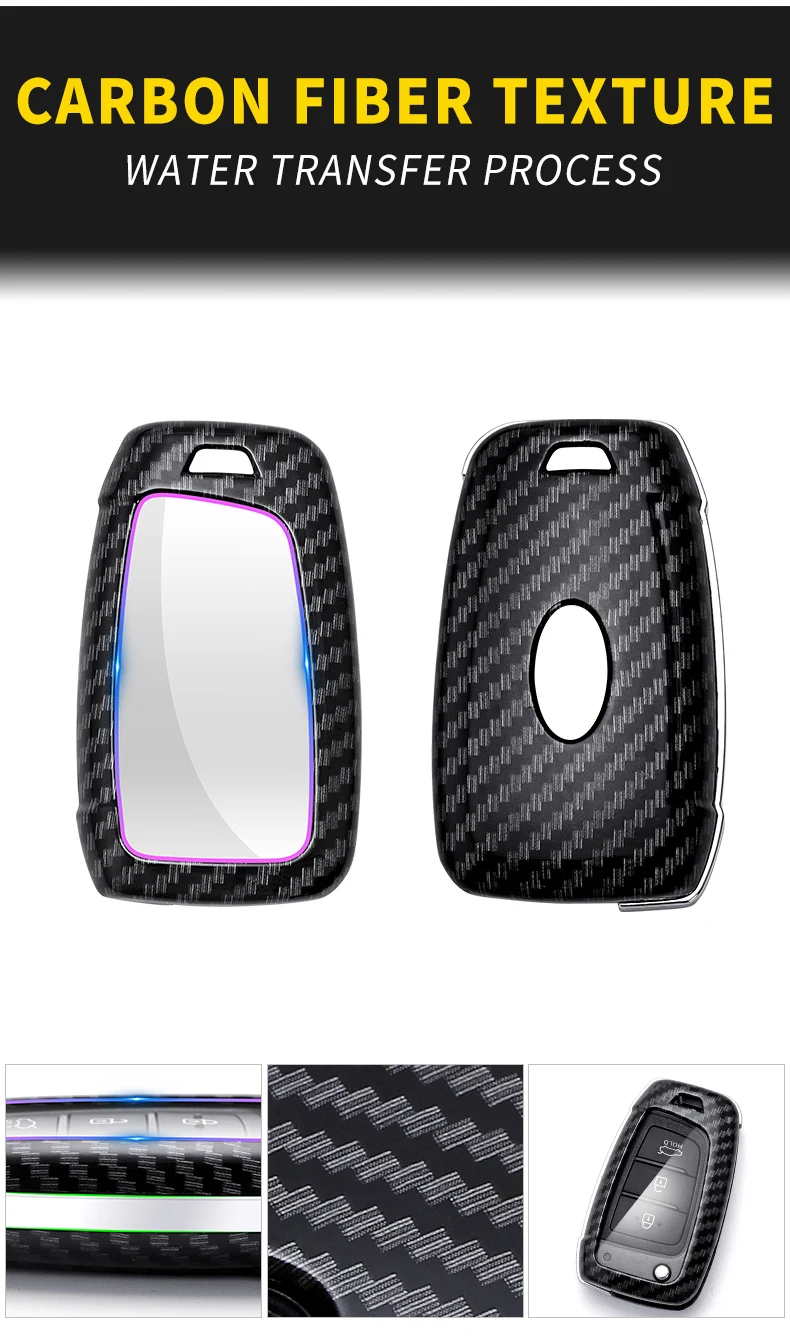 Carbon Fiber Car Smart Key Cover Case Fob For Hyundai Elantra Solaris i35 i40 Sonata Santa Fe Verna Tucson Genesis Accessories - Hd5548f064f064cb18e78c919501ee89dS