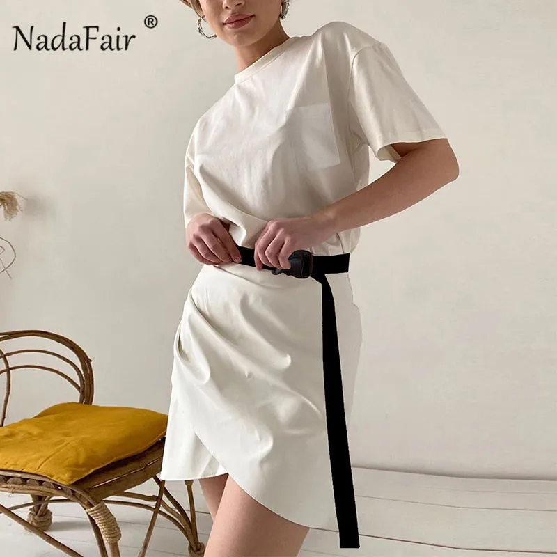 Женский короткий сарафан Nadafair Повседневный Сарафан с круглым вырезом поясом