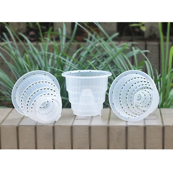 

1PC Plastic Orchid Pot Transparent Flower Pot Succulent Plants Basket Hydroponic Planting Grow Clone Nursery Plant Soilless