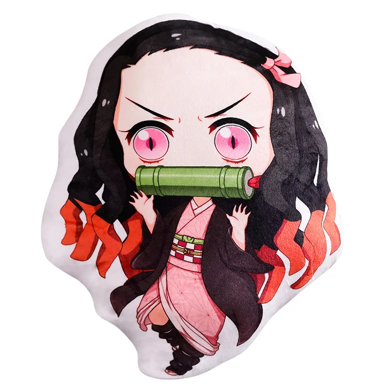 Аниме плюшевые подушки Demon Slayer Kimetsu no Yaiba Kamado Nezuko двухсторонняя подушка косплей мультфильм взрослые дети унисекс Bolster