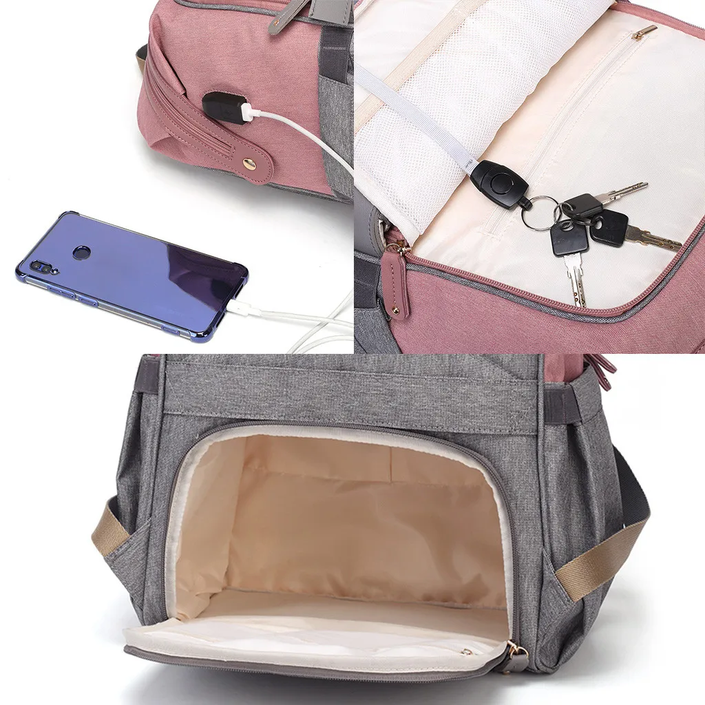 50# Women Backpacks Waterproof Large-capacity Trave Bag Color Matching With USB Women Backpack Mochilas School Bags For Girls