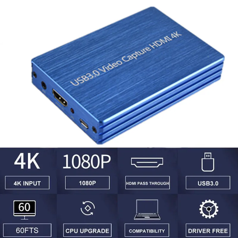 KuWfi 4K карта захвата видео игр 4K/60Hz Высокое качество HDMI к USB3.0 HD рекордер для камеры