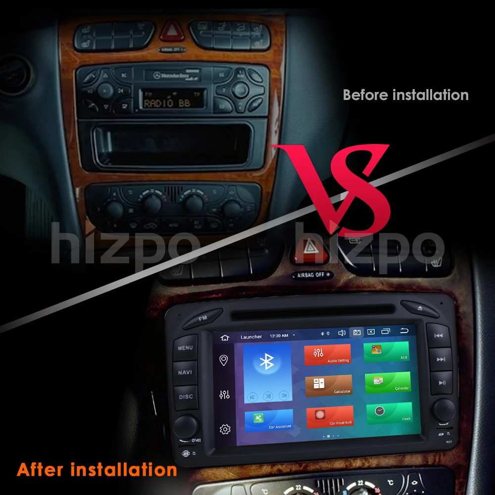 Flash Deal 2DIN Android 9.0PX5 Octa core 4GRAM+64GROM GPS Navigation for Mercedes-Benz A-W168 C-W203Viano VitoW209Support SWC WIFI 7