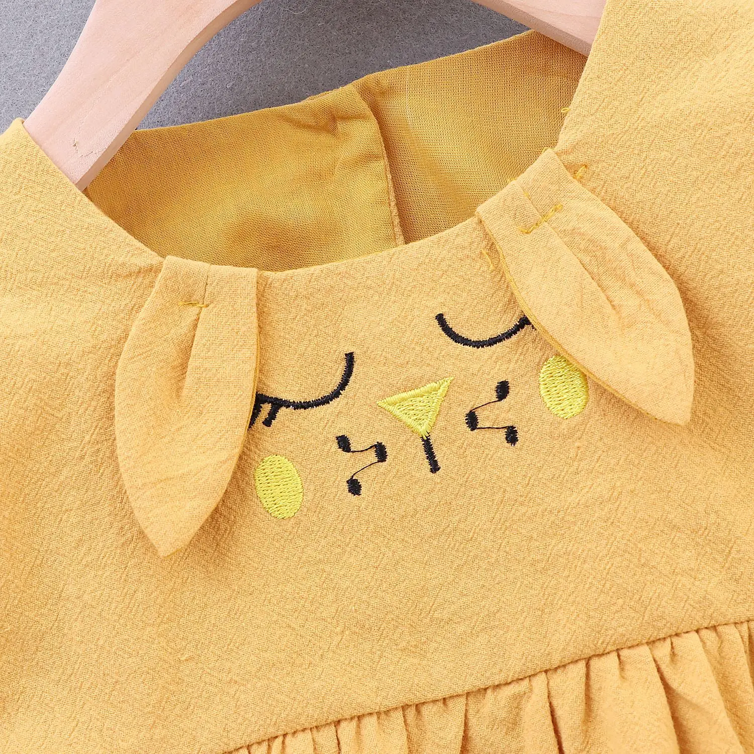 Новое осенне-зимнее теплое детское платье из чистого хлопка и конопли платье с вышивкой для малышей цельнокроеный подарок для маленьких девочек