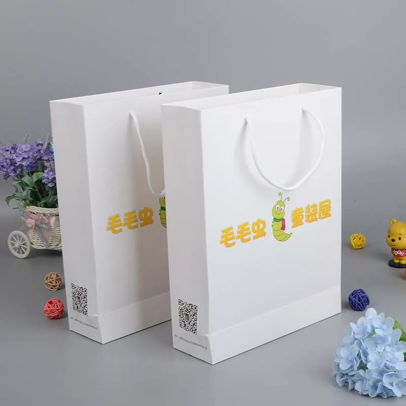 Wholesales 1000pcs/lot Custom Brand Name Paper Shopping Bags with Your Logo Durable Wedding Decoration For Store Gift Packaging