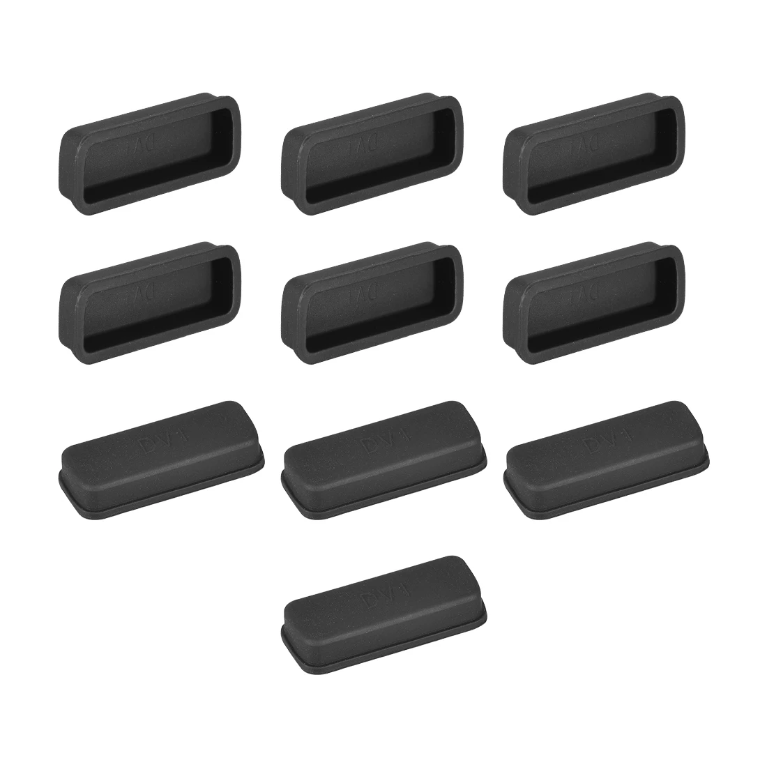 23x8mm 실리콘 DVI 비디오 포트 방진 스토퍼 캡 커버, 검정색 먼지 플러그 포트 보호대, DVI 암 포트에 적합, 10 개