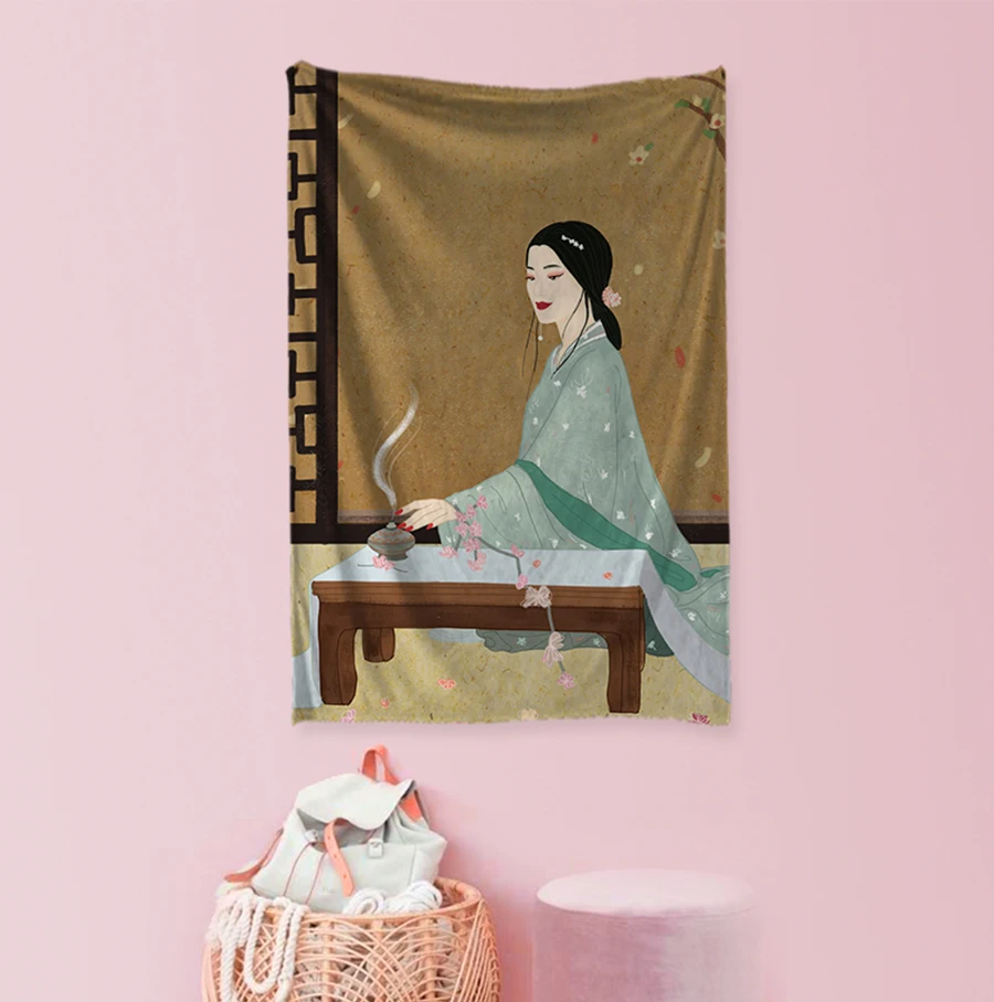 IBANO, Китайская классическая красота, гобелен, искусство, Настенное подвесное одеяло, домашнее украшение для бара, кофейни, кухни, гостиной
