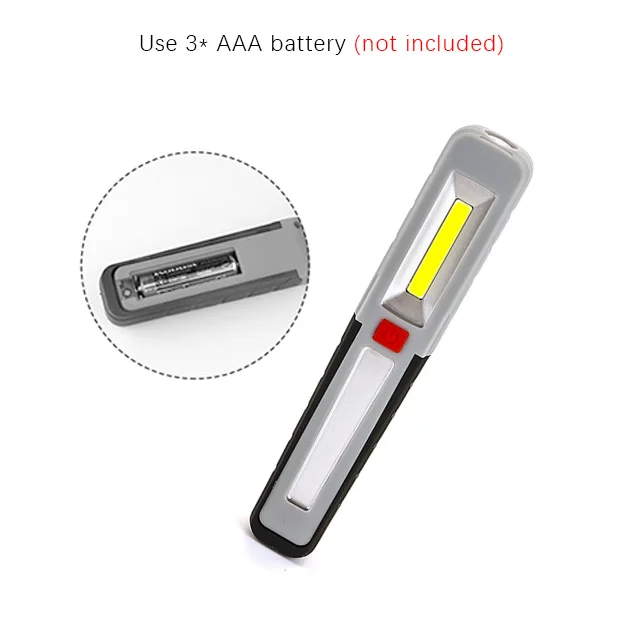 Новейший светодиодный фонарик USB Перезаряжаемый фонарь с блоком светодиодов Рабочая ручка свет крючок для аккумулятора открытый Автомобильный ремонт красные карманные фонарики - Испускаемый цвет: Gray