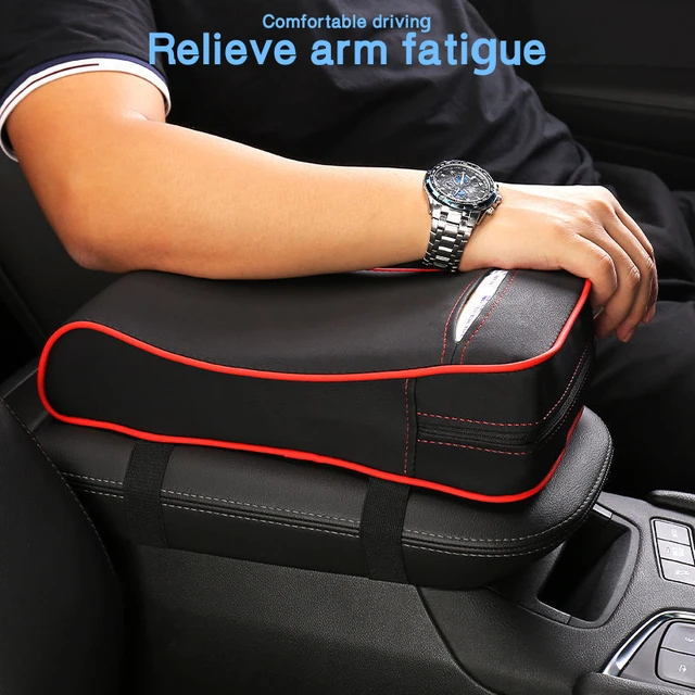 Juste de coussin en cuir souple pour accoudoir central de voiture, coussin  en polymère noir, protection de véhicule, boîte de siège, console centrale  automatique - AliExpress