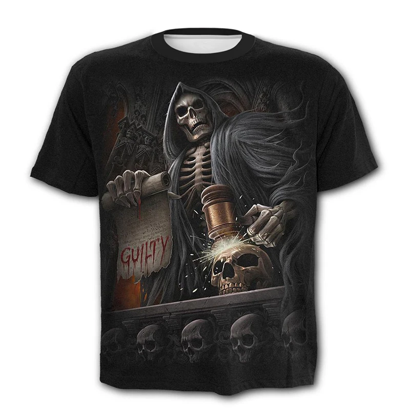 

horror thriller t shirt best seller men tshirts 3D print men clothing personality style short-sleeved loose casual t-shirt Tops