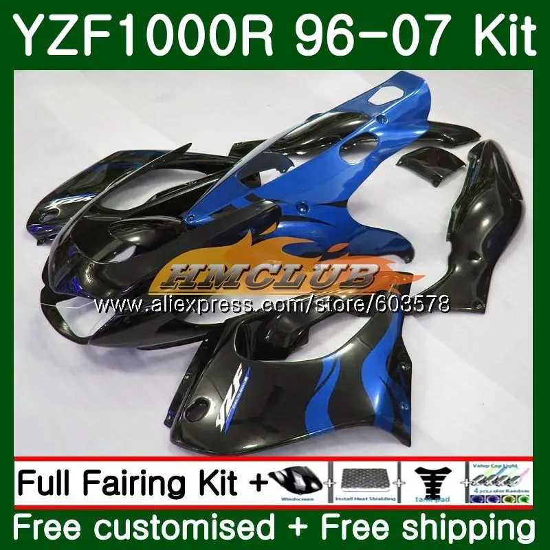 Набор для ухода за кожей YAMAHA YZF1000R Thunderace 1996 2007 61CL. 8 YZF-1000R YZF 1000R 96 97 98 99 00 01 02 03 04 05 06 07 обтекающее голубое пламя