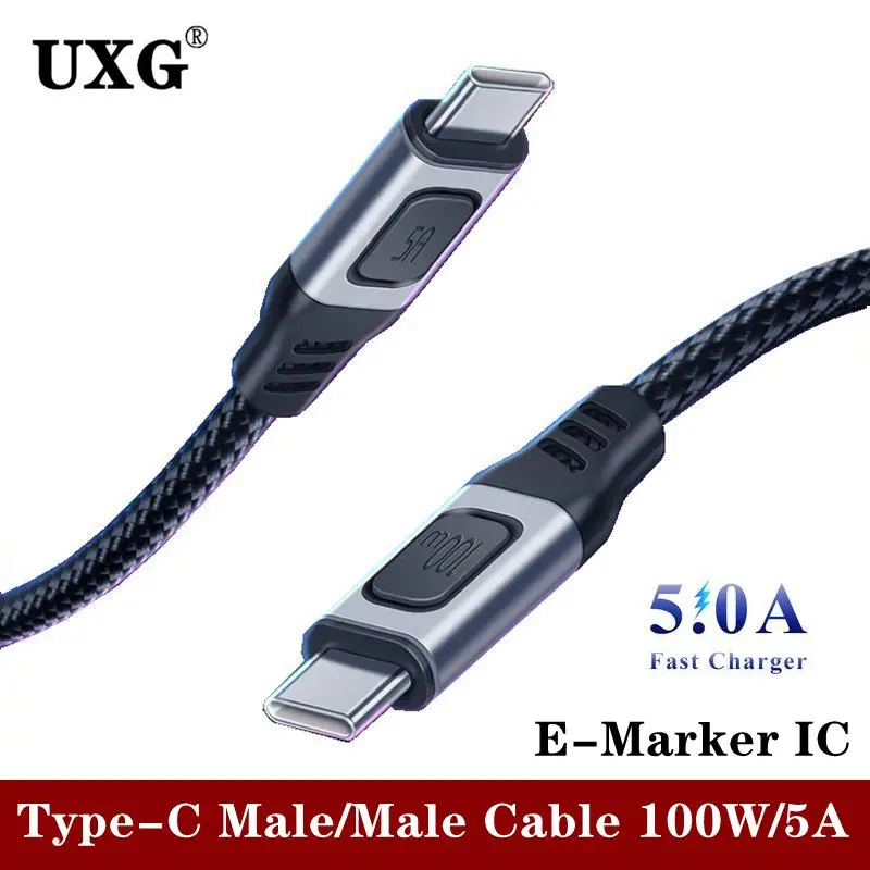 Cavo Dati Usb C 5A 100W Pd Cavo Usb Tipo C Per Macbook Pro Cavo Di Ricarica Rapida Usb Cavo Rapido Usb Tipo C Samsung S10 Nota