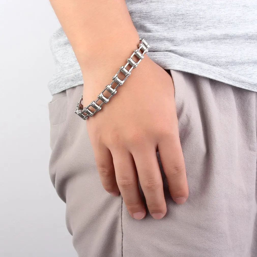 

1PC Fashionable Design Classic Men's Cool Titanium Steel Bracelet Link Chain Wristband Bangle Male Outdoor Casual Jewelry