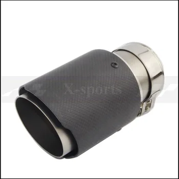

Car Carbon Fibre Matte Exhaust System Muffler Pipe Tip Straight Universal Sandblasting Stainless Mufflers Decorations For Ak