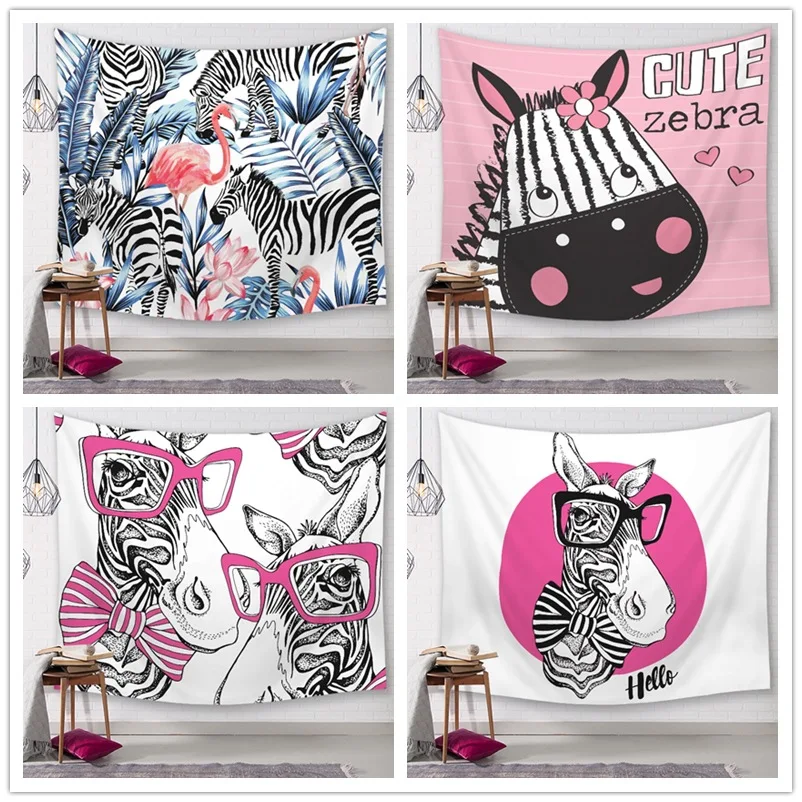 Серия Lychee Zebra, настенный гобелен с принтом, одеяло из полиэстера, художественный Настенный Ковер, домашний декоративный гобелен