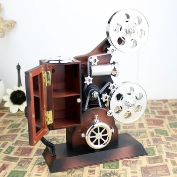 

Retro Projector Music Box Creative Plastic Clockwork Music Box Birthday Gift Christmas Halloween Decoration