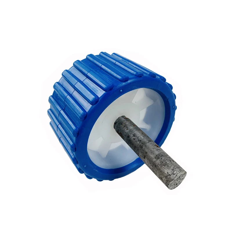 EgoTrailer BOAT TRAILER WOBBLE ROLLERS. kits 5" BLUE RIBBED 18mm Bore. Soft Wobble Roller