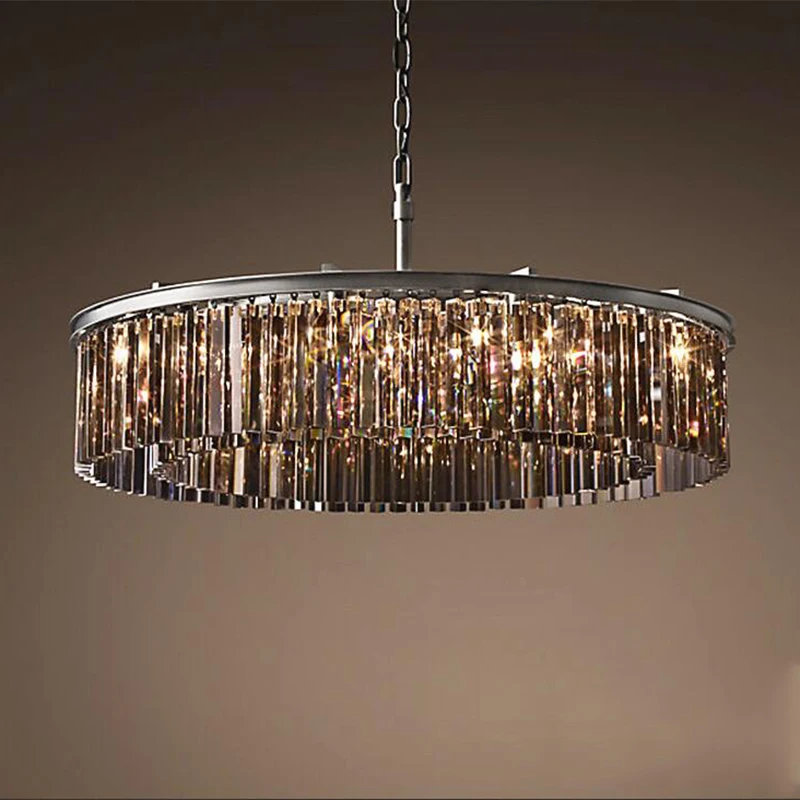 Luxury Crystal Hanging Light Fixture Round Crystal Chandelier Fixture Drop Lamp for living room dining room Restaurant Cafe