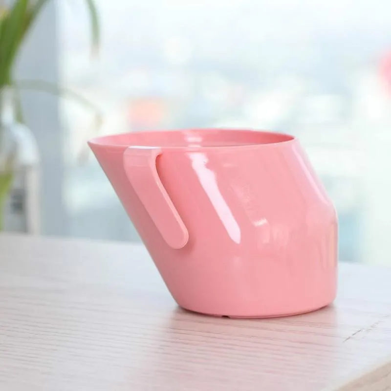 Детские изоляционные косой рот чашки герметичные детские обучения питьевой чашки барабанные устойчивые Детские питьевые чашки для детей - Цвет: Розовый