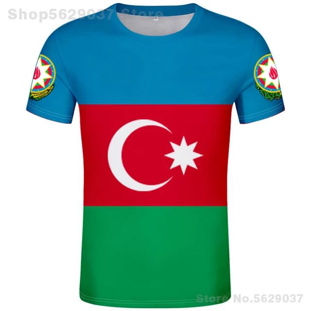 Azerbaijan T Shirt Free Custom Made Name Number Black White Flag Red  Clothing Tees Aze Country T-shirt Azerbaijani Nation Az Top - T-shirts -  AliExpress