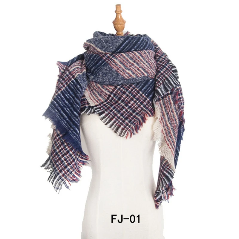 Зимний кашемировый шарф, женский квадратный шарф, плед, одеяло, дизайн, Женская треугольная Пашмина, утолщенные теплые шали и шарфы - Цвет: ZWJ19009-806