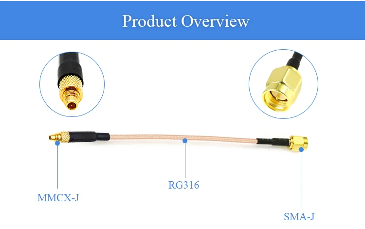 Антенный разъем с расширяемым кабелем-адаптером MMCX Male to SMA Male RG316 Фидер удлинитель провода