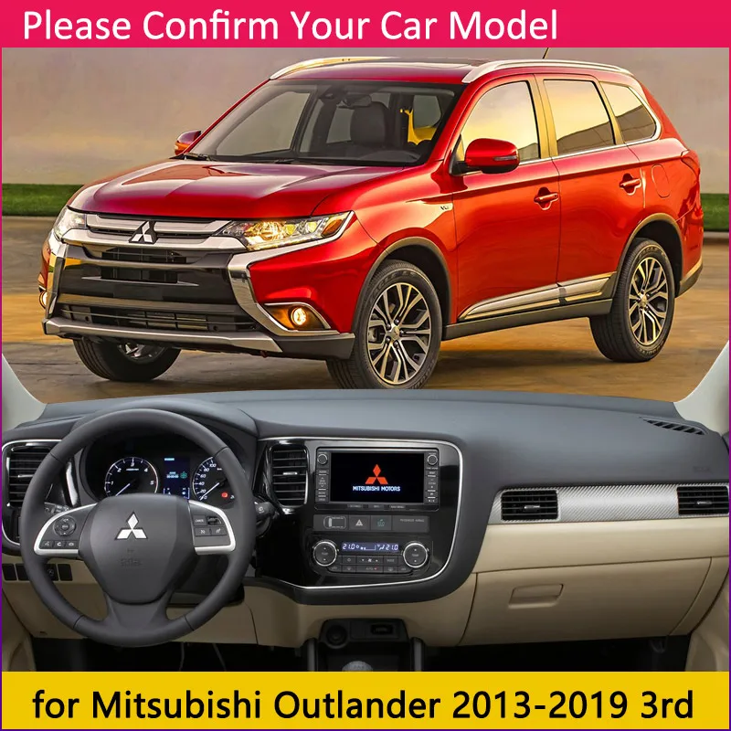 Для Mitsubishi Outlander 2007~ 2nd 3rd Gen Противоскользящий коврик на приборную панель солнцезащитный коврик Dash автомобильные аксессуары с покрытием - Название цвета: Outlander 2013-2019