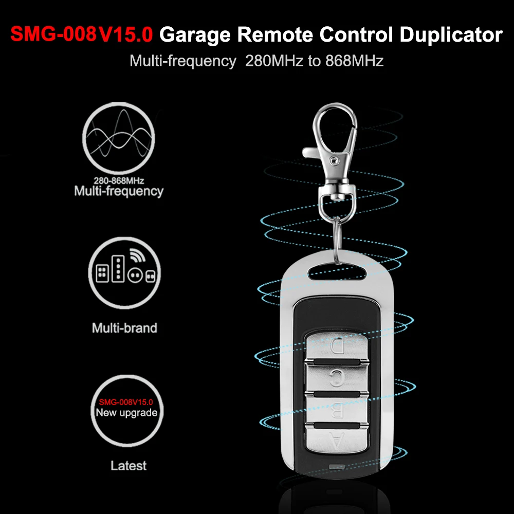Garage Door Remote Control 433.92mhz Gate Control Rolling Code 287-868MHz Remote Control Duplicator Clone Garage Command Opener