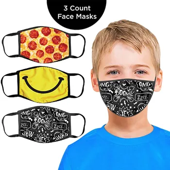

3PC Reusable mask for face Kids Printed Masks Washable And Reusable Masks masque mascarillas niños