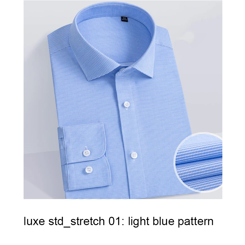 Luxury Stretch Dress Shirts 100s 2-ply High Quality 100% Cotton Business Shirts Comfortable Wrinkle Resistant Dress Shirts
