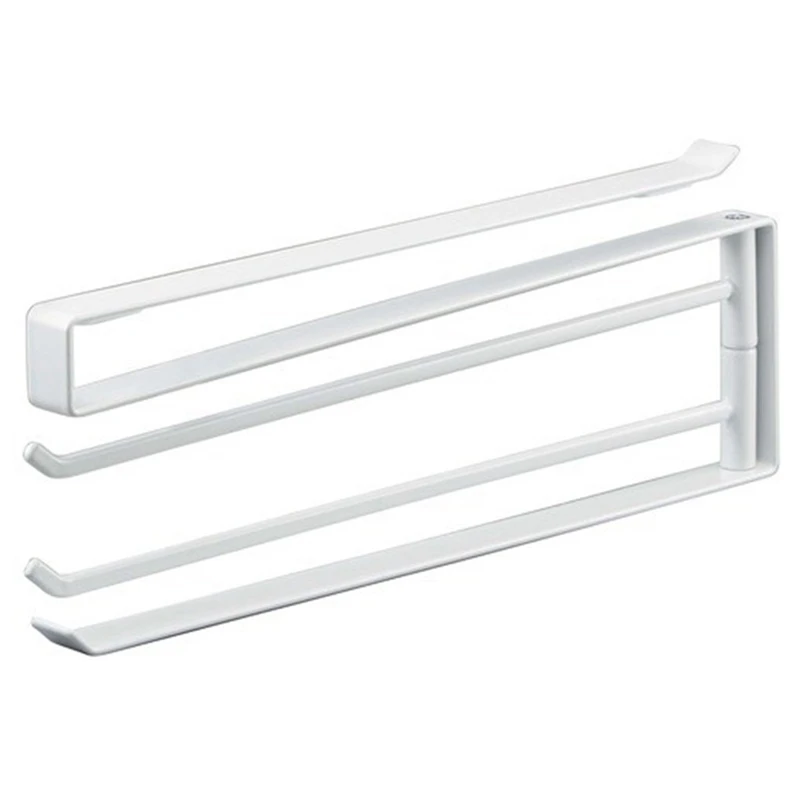

HHO-Swivel Towel Rail Bath Rack Towel Rack Holder with 2 Swivel Bars for Kitchen, Bathroom, Toilet White