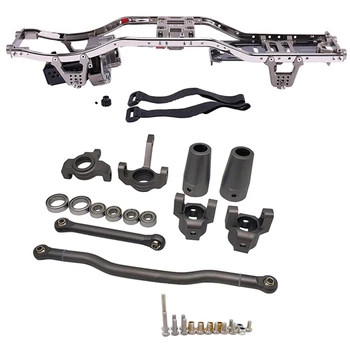 

METAL Front Knuckle + Steering Link Rod + C Hub Carrier & 31m Wheelbase Steel Ladder Frame Chassis 1/10 Axial SCX10