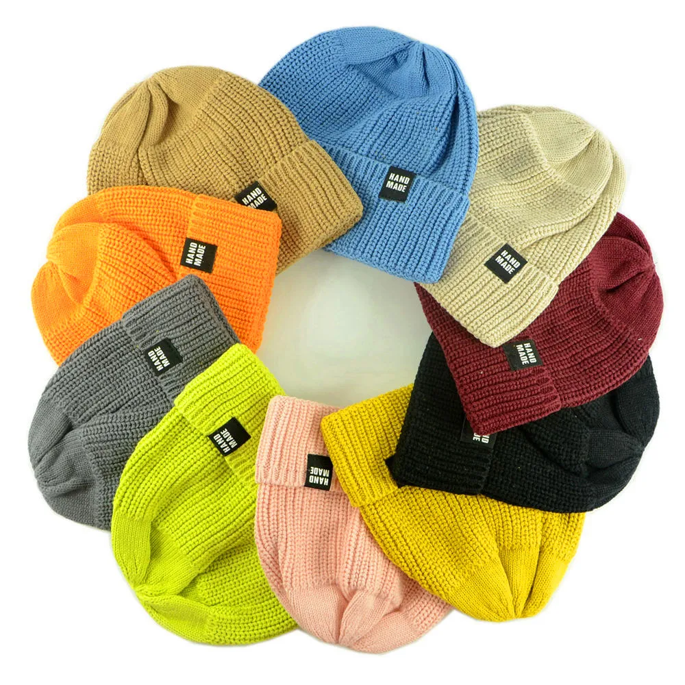 Beanies/Новинка года; однотонные вязаные теплые мягкие модные шапки в Корейском стиле; детские шерстяные Повседневные шапки; элегантная шапочка