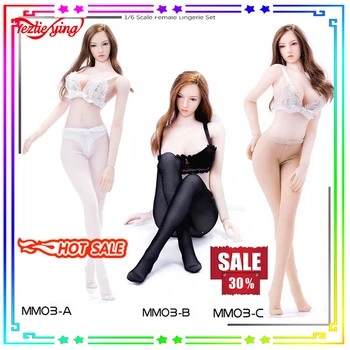 

1/6 Female Ungerie Set Tights MM03 Female Mesh Pantyhose Women's Mesh Stockings Socks Bottoming Socks F 12"TBLeague Body Figure