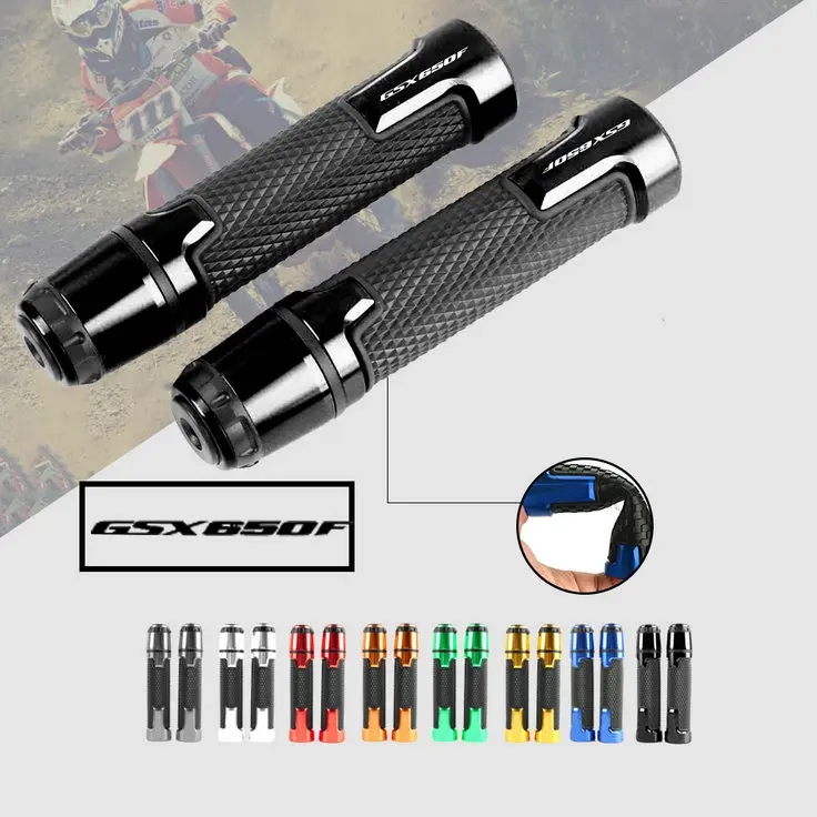 22mm 7/8'' Motorcycle Aluminum Handle Grips Anti-Skid Racing Rubber Gel Handlebar Grip For SUZUKI GSX650F GSX 650F GSX650 F
