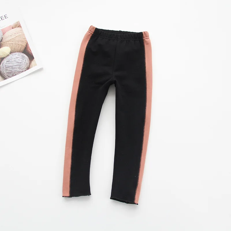Ym9209 Tmall/Хлопковые разноцветные леггинсы с широкими лямками и петельками для девочек; осенние брюки с отстрочкой