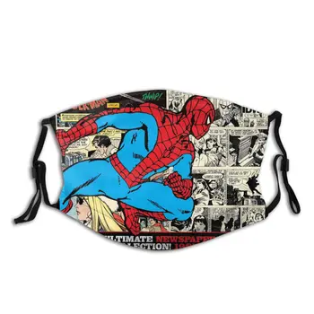 

Spiderman Men Women Non-Disposable Face Mask Anti Bacterial Dustproof Protection Cover Respirator Muffle Mask with Filters