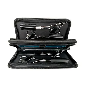 

Zipper PU Leather Hair Scissors Bag Simple Generous Superb Craftsmanship Barber Styling Tools Waist Pouch Case Clutch