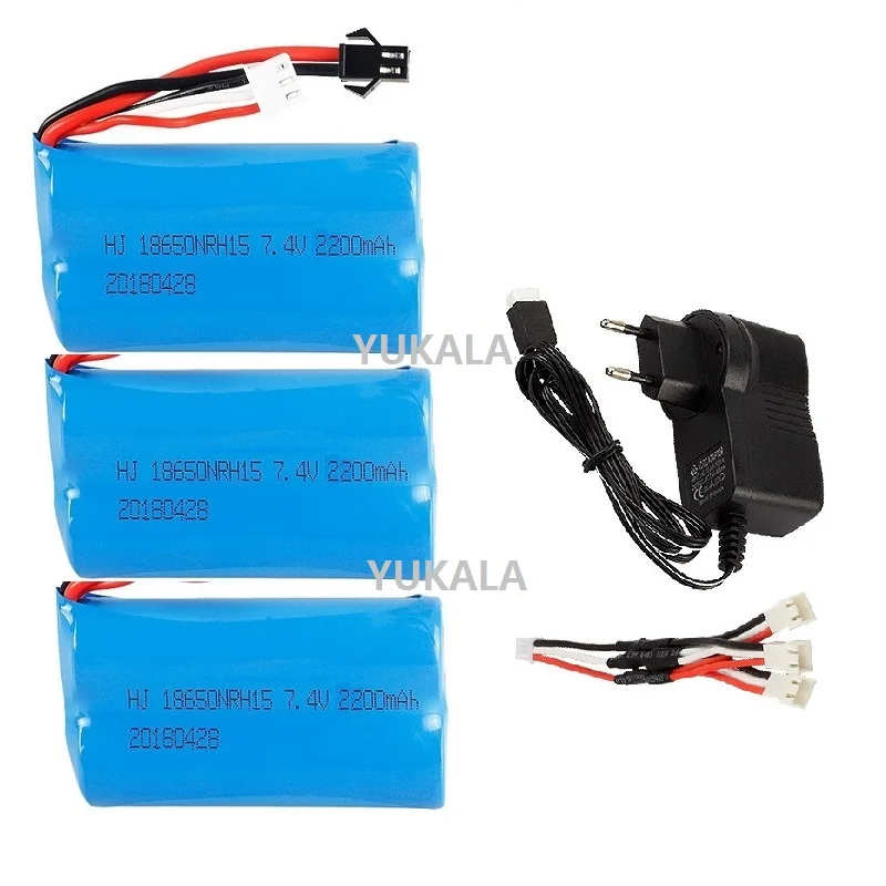 Аккумулятор SM/JST 7 4 В 2200 мАч Lipo 18650 для wltoys 104310 104311 MN99S D90 Q1 H101 Huina1592 запчасти