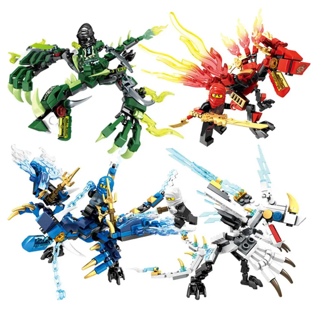 

Children's Assemble Building Blocks Ninja Dragon Knight Model World Triceratops Models Toys for Kids Bricks Birthday Gift