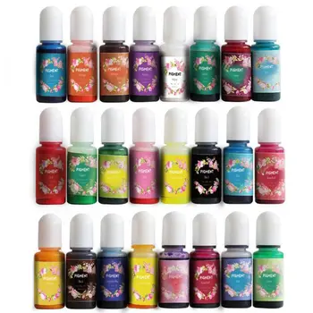 

24 Colors Epoxy Pigment Translucent Liquid Resin Colorant Each 0.35oz Epoxy Resin for Resin Jewelry DIY Crafts Art Making