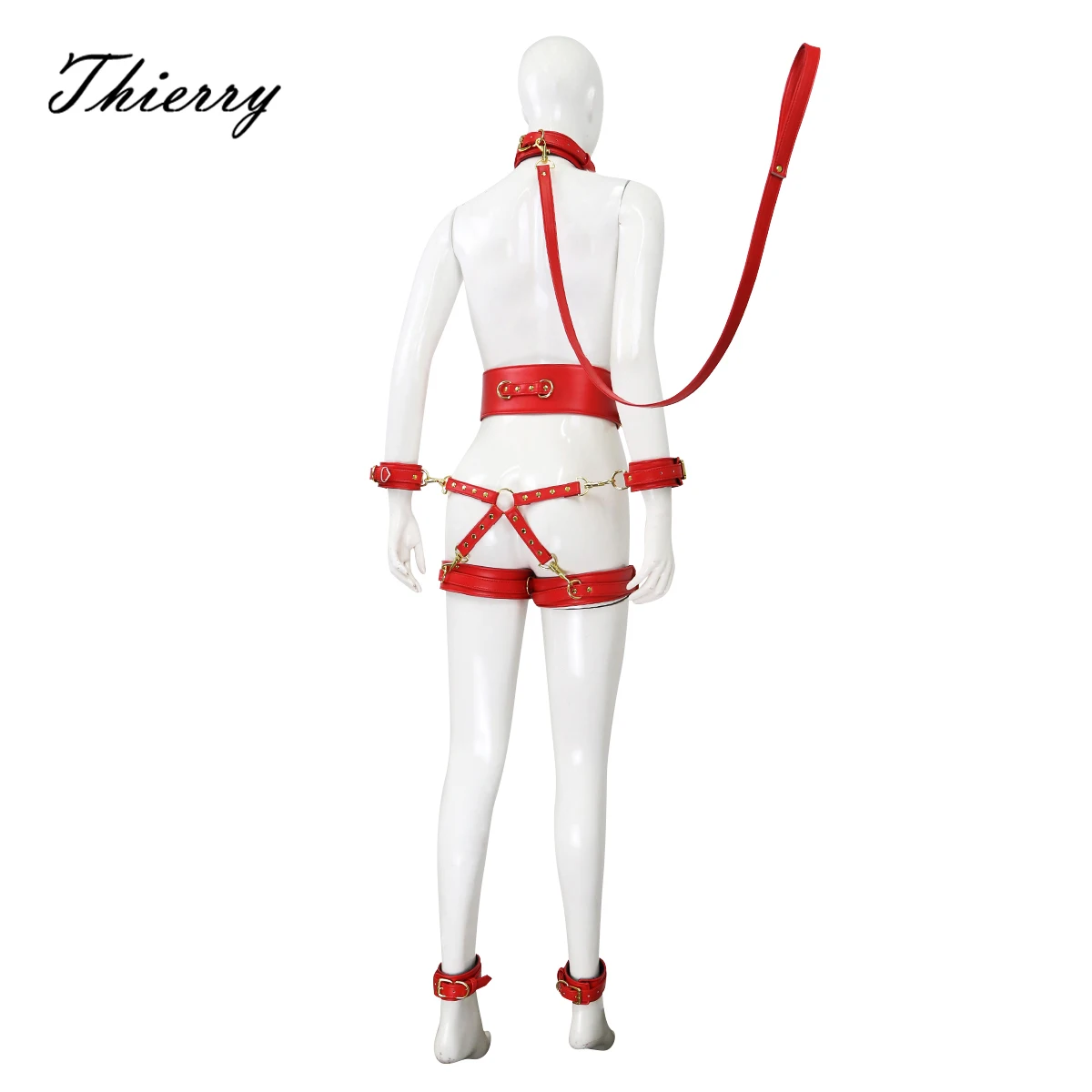 Sex Toys For Woman Men SM Bondage Set Erotic Restraint Collar 6 Cuffs Waistband Connection Adults Games For Couples