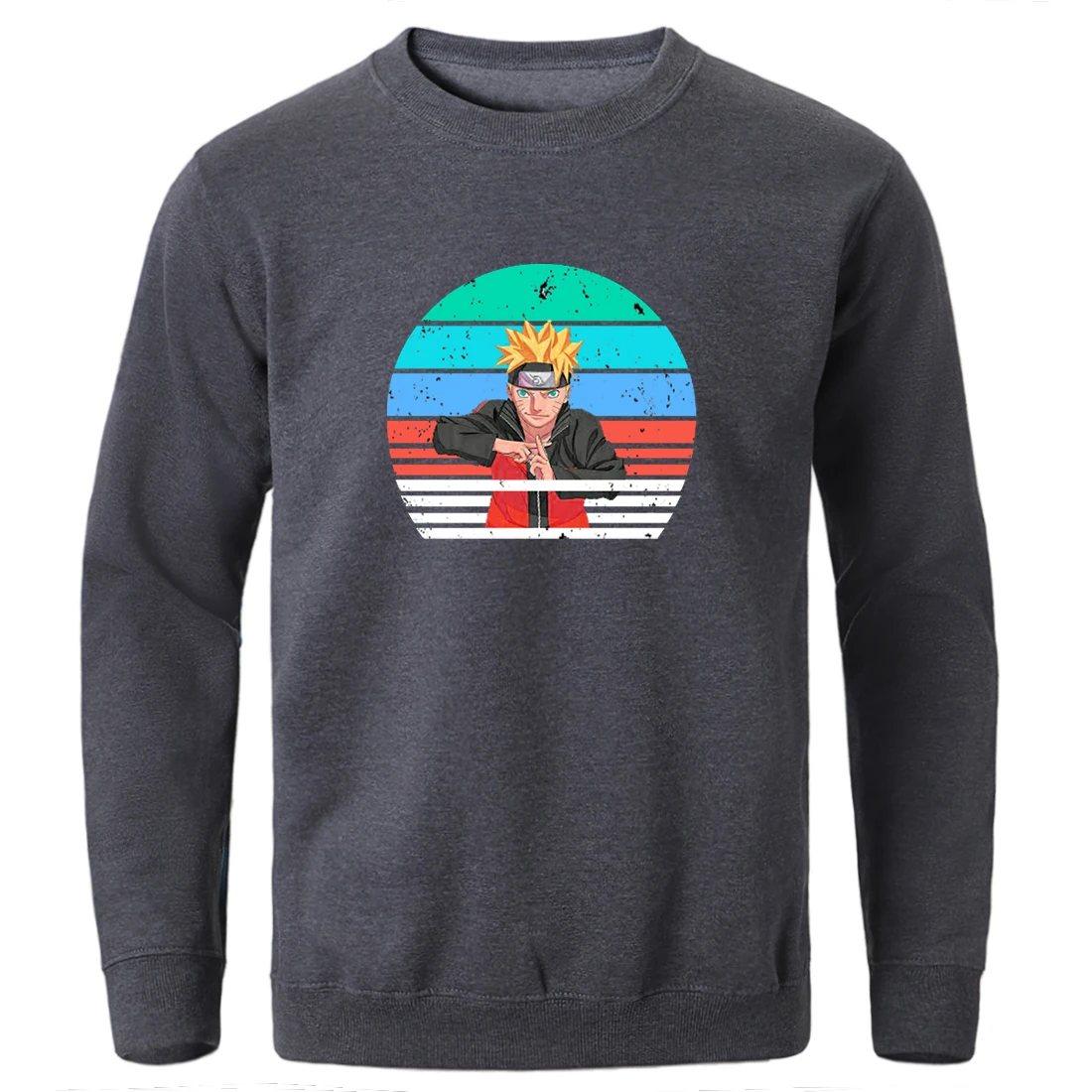 

Naruto Uzumaki Cartoon Print Sweatshirts Hoodies Mens Fleece Warm Winter Autumn Crewneck Tops Man Loose Fit Streetwear Hoody