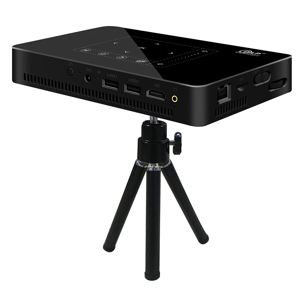 P10 Portable DLP Android 9.0 Mini Projector 100M RJ45 LAN HD IN Beamer 2.4G 5G WiFi BT4.2 Home Cinema 4K LED Video Proyector |